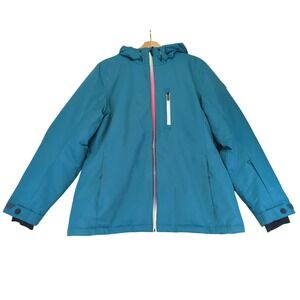 PWDR ROOM GLADES Ski Jacket Womens XL Waterproof Hooded Insulated Snowboard Teal
